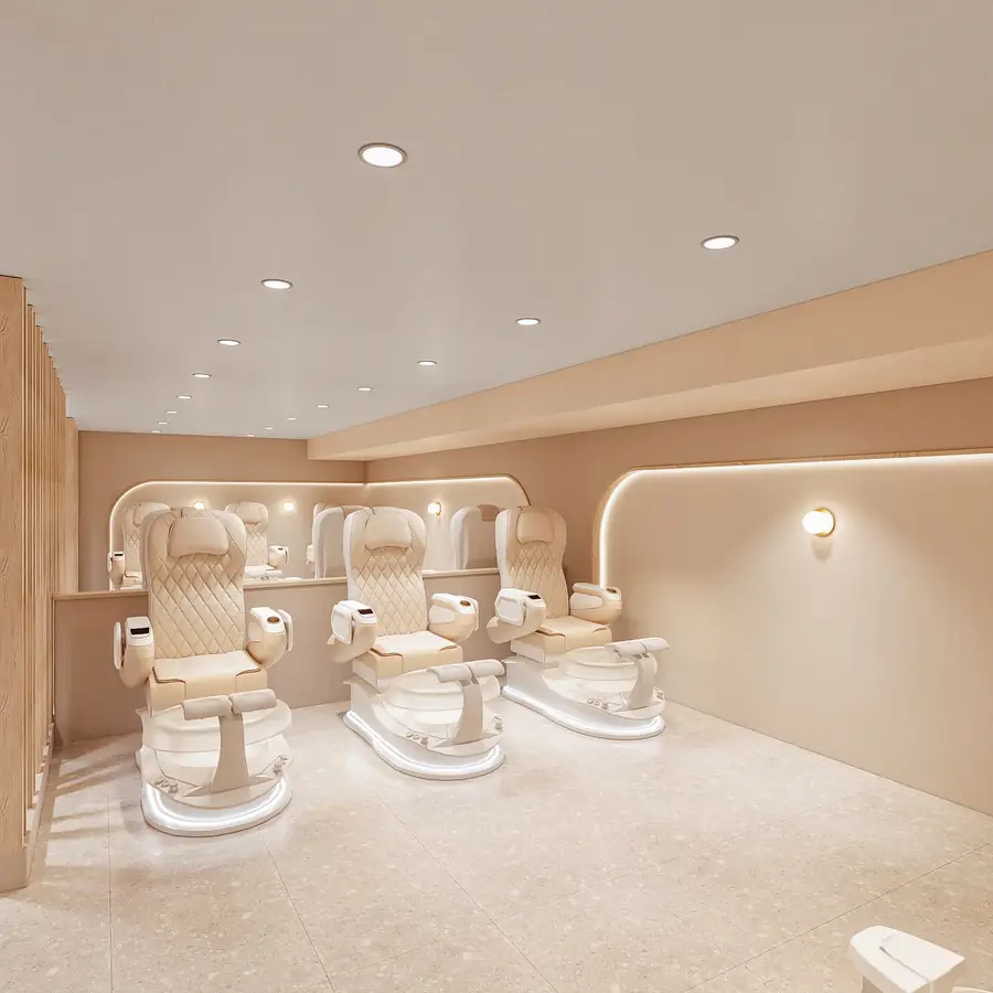 Pedicure lounge chairs at Ancee Nail Lounge