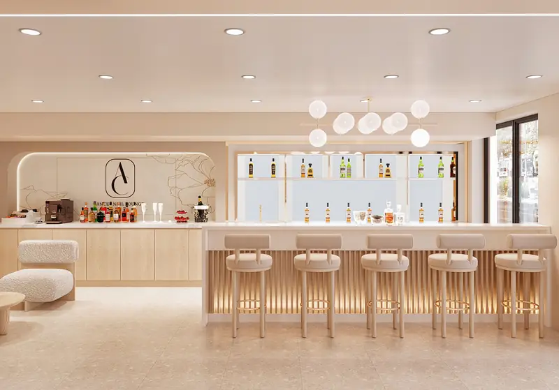 Refreshment bar at Ancee Nail Lounge