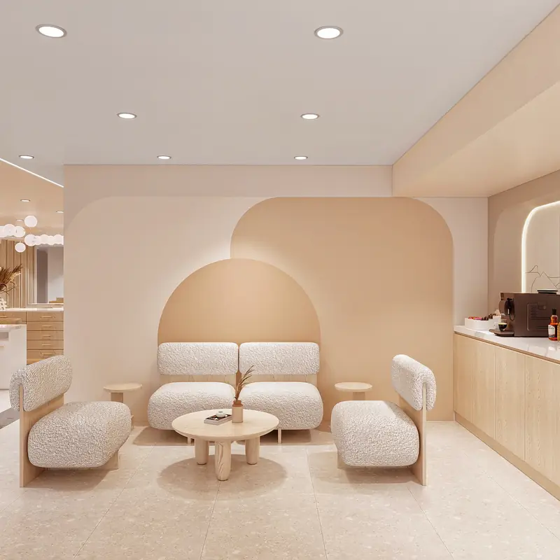 Lounge seating at Ancee Nail Lounge