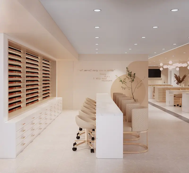 Polish wall at Ancee Nail Lounge